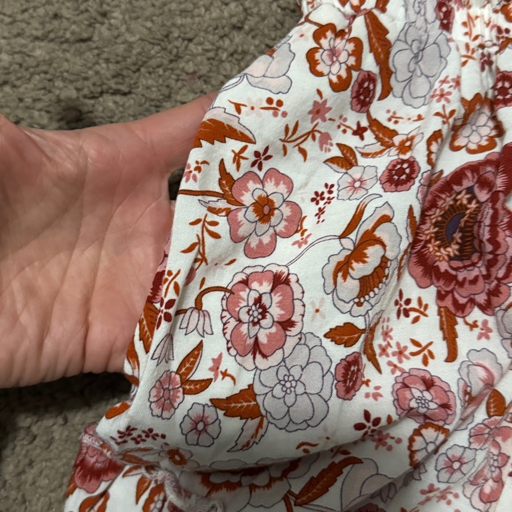 Merokeety Skirt-Rayon-Boho Chic-Floral-Sz S-Reds/White-EUC-Like New - Picture 13 of 14